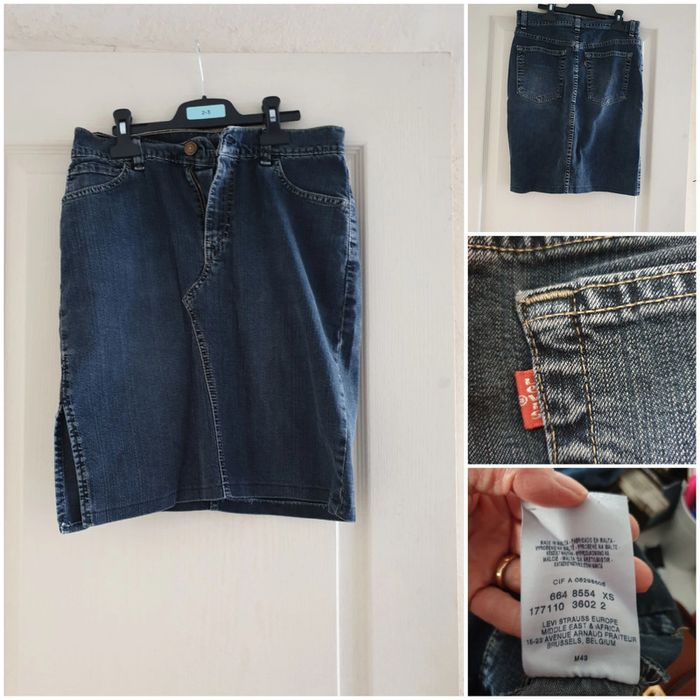 jupe jeans bleu foncé