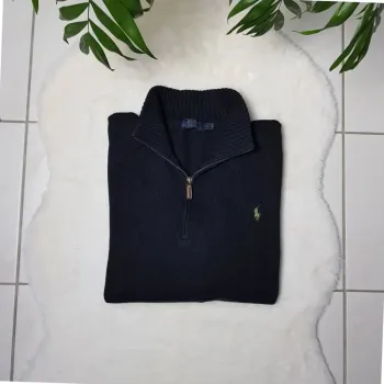 Pull Camionneur half demi zip Ralph Lauren XXL Noir