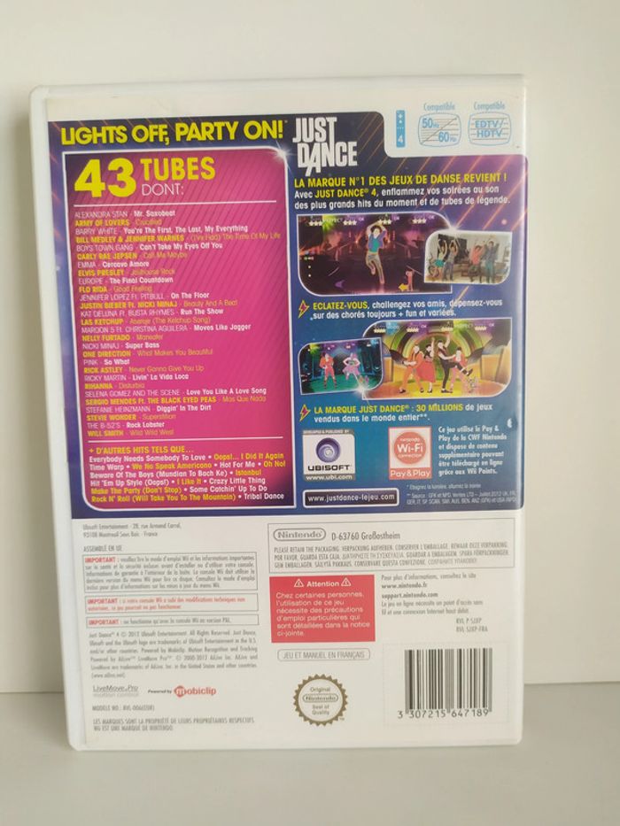Just Dance 4 Nintendo Wii PAL en boite notice complet - photo numéro 2