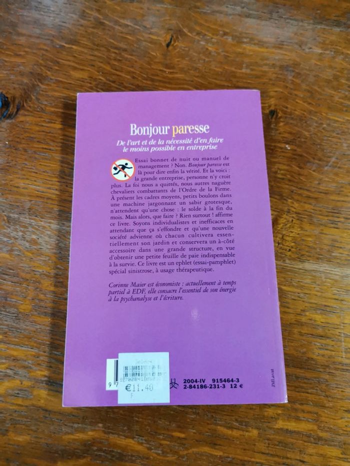 Livre Bonjour Paresse - photo numéro 2