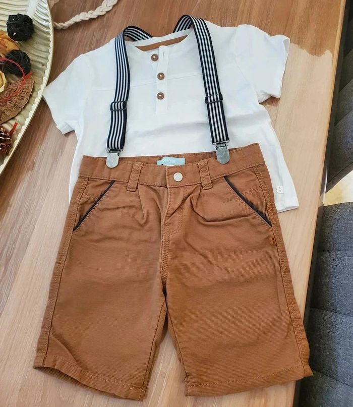 Ensemble bermuda et polo 12 mois okaidi - photo numéro 2