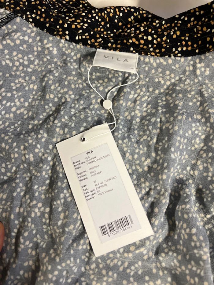 Chemise Vila Imprimée Fleurs Manches Bouffantes Taille 38 - photo numéro 12