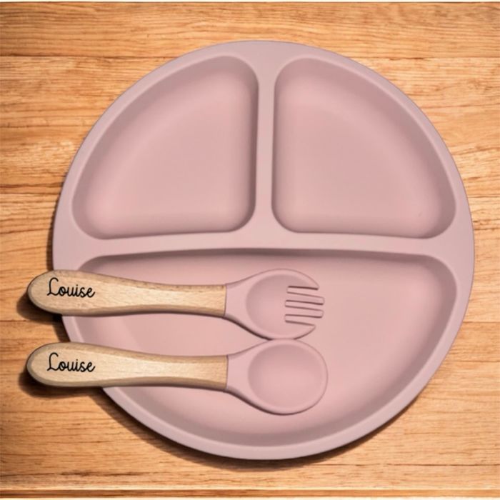 Set repas en silicone assiette+couverts personnalisés - photo numéro 7
