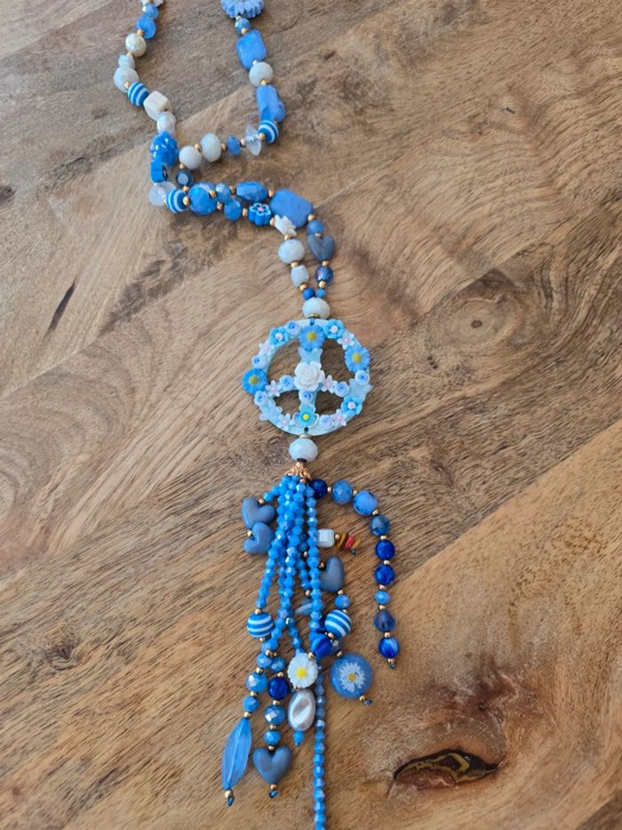 Collier Peace Bleu - photo numéro 5