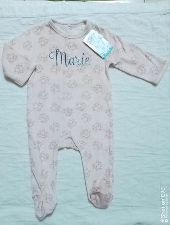 Disney pyjama velours Marie Aristochats 9 mois