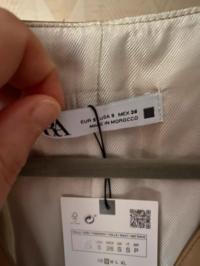 Superbe belle robe beige mini Zara neuve avec étiquette taille S - photo numéro 5