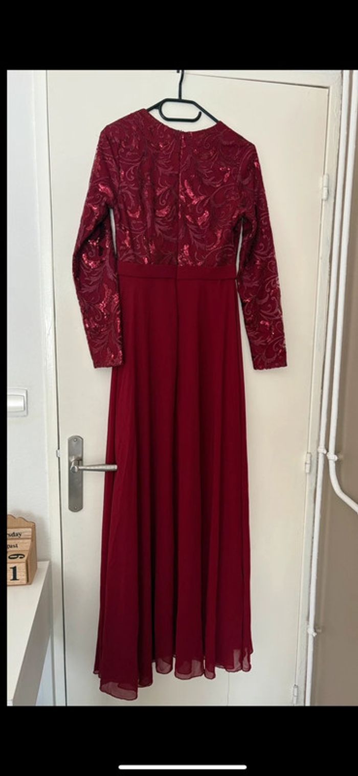 Robe de soirée rouge bordeaux taille M femme - photo numéro 3