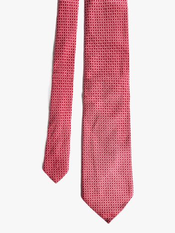 Cravate Altea Milano – 100% Soie – Micro-motifs Rouges & Blancs