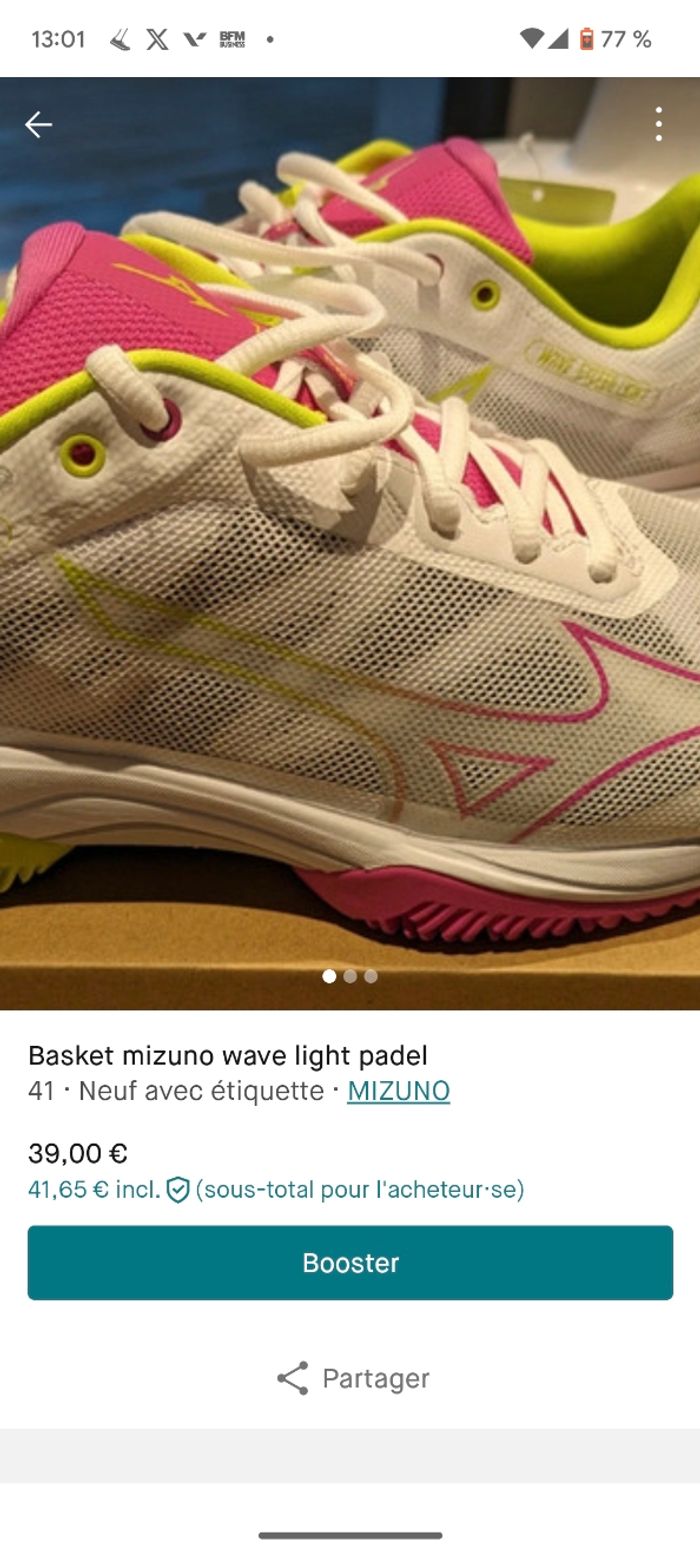 Basket femme neuve Mizuno padel/squash/tennis - photo numéro 3