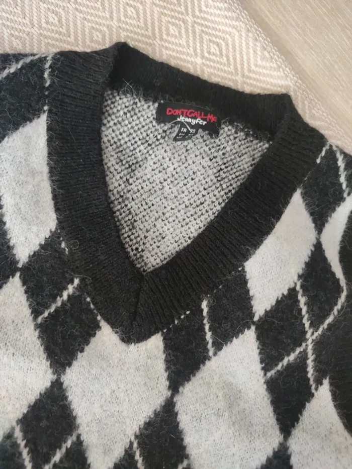 Pull sans manches carreaux Jennyfer 14 ans - photo numéro 2