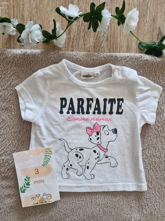 T-shirt manches courtes bébé fille 3 mois - en très bon état