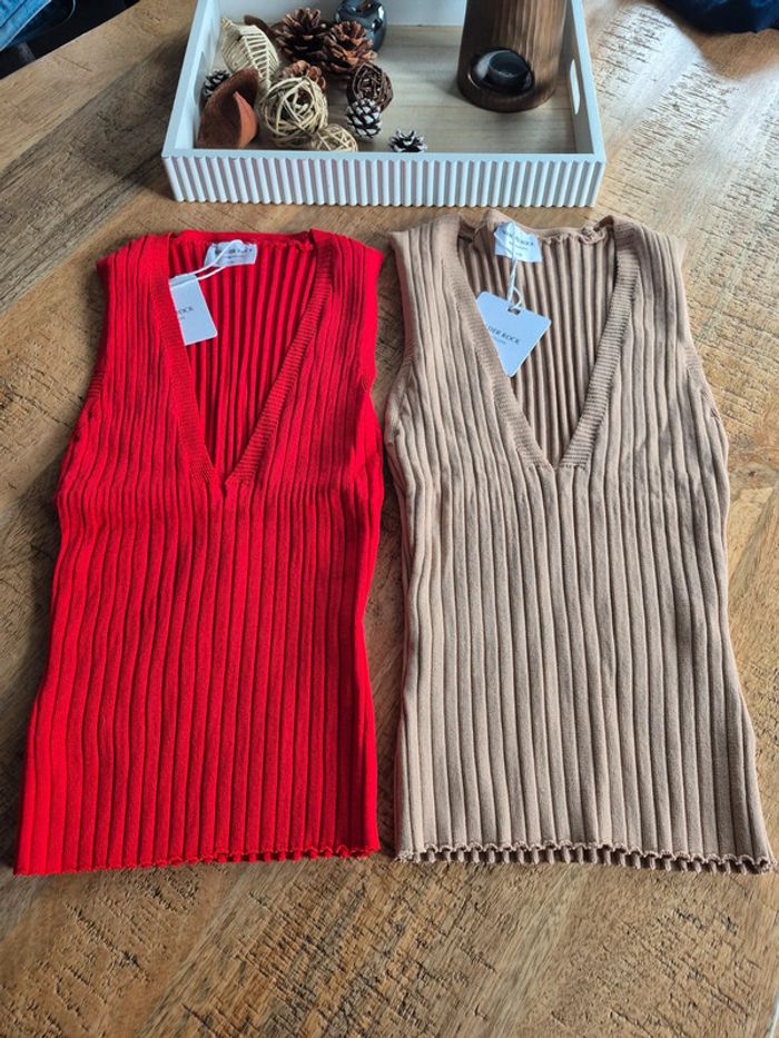 Lot de 2 Tops Courts Femme Taille S/M