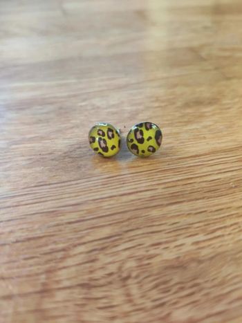 Boucles d'oreilles léopard jaune