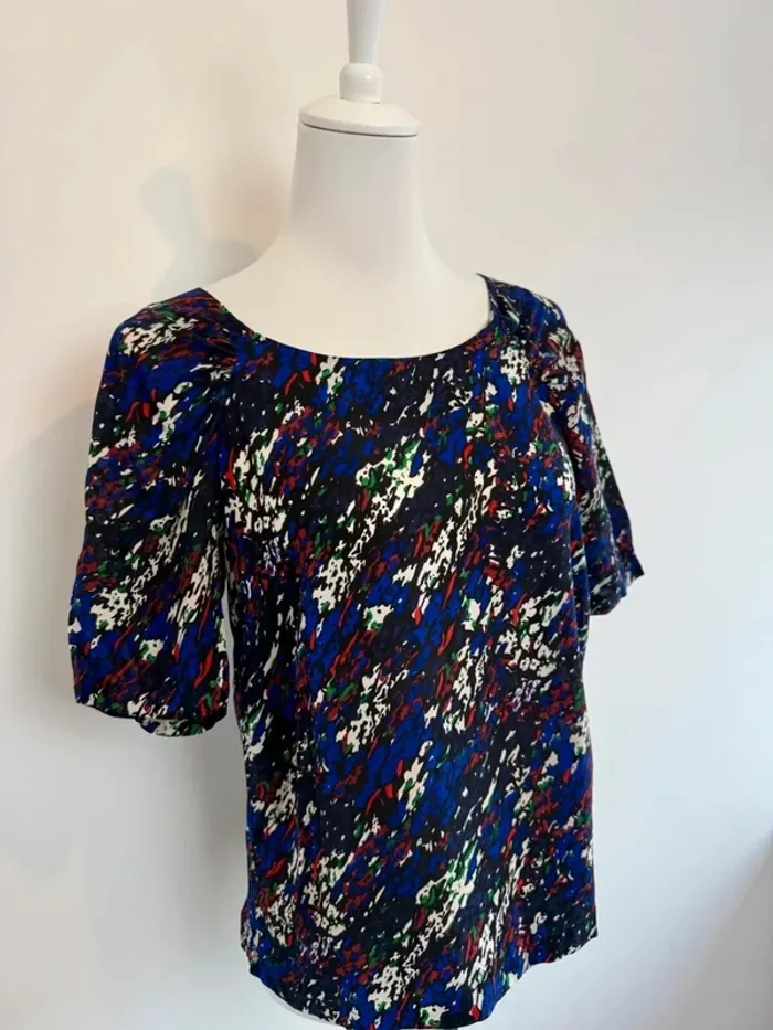 Blouse Maje courtes manches en soie taille S parfait état - photo numéro 3