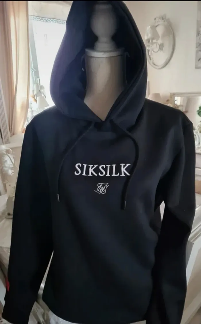 Sweat shirt noir à capuche Siksilk Taille S - photo numéro 3
