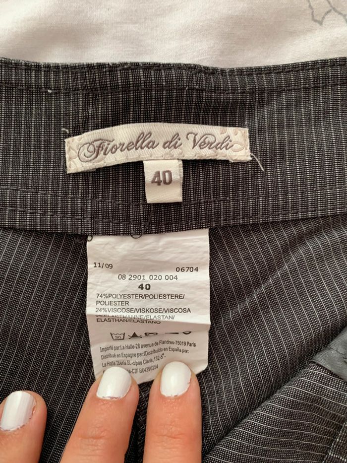 Lot de 2 pantalons habillés gris un à rayures / un à carreaux - photo numéro 4
