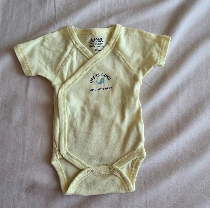 Kiabi Gemo Lot Bodys Coton Bleu Jaune Très Bon État 0M 50cm - photo numéro 8