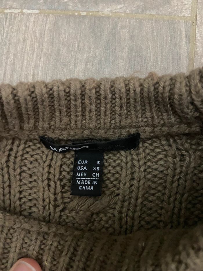 Pull torsadé chaud mango marron - photo numéro 2