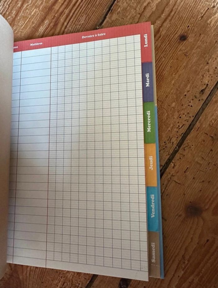 NEUF cahier de texte carnet agenda semainier vintage Tann’s bleu école traditionnel - photo numéro 4