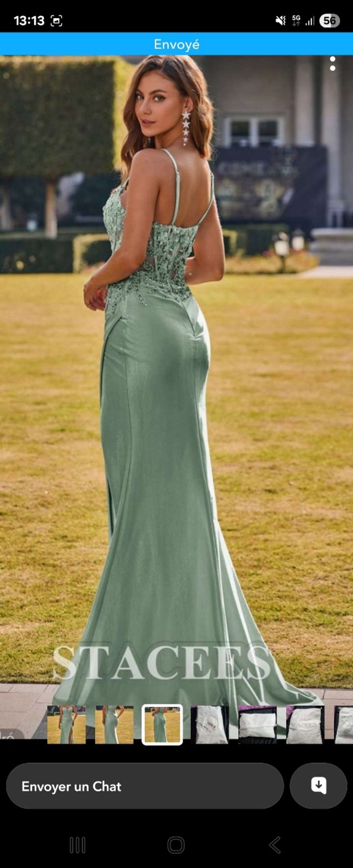 Robe sauge poudrée - photo numéro 3