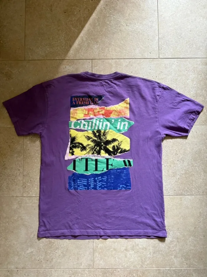 Tee shirt pull and bear homme violet taille M - photo numéro 2