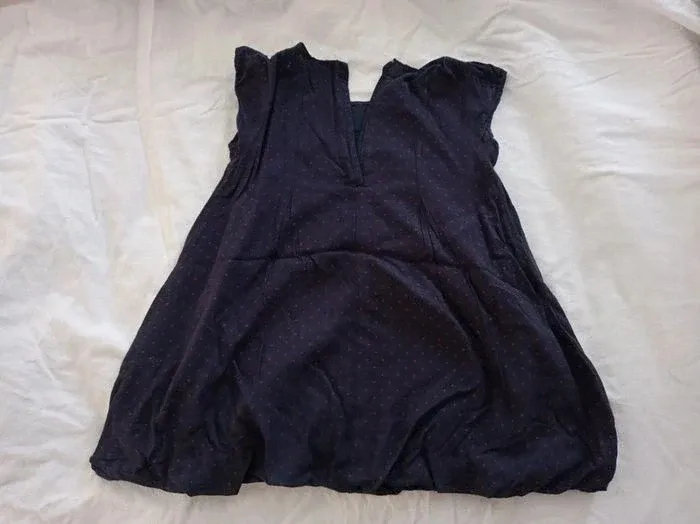 Robe bleue marine pois roses Lisa Rose 3 ans - photo numéro 2