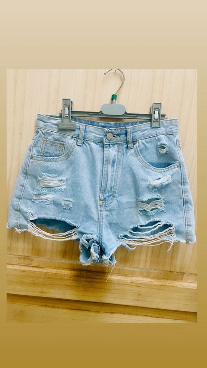 Short en jean déchiré taille haute - Shein - Taille S