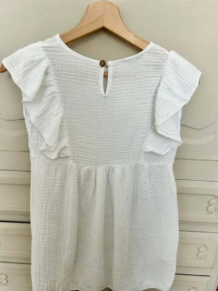 Robe blanche fille 10 ans – gaze de coton – Mini Mignon – neuve avec étiquette - photo numéro 6
