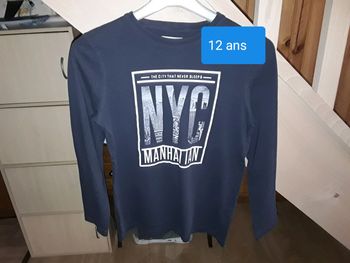 🔵 Tee Shirt Manhattan Garçon en 12 ans 🔵