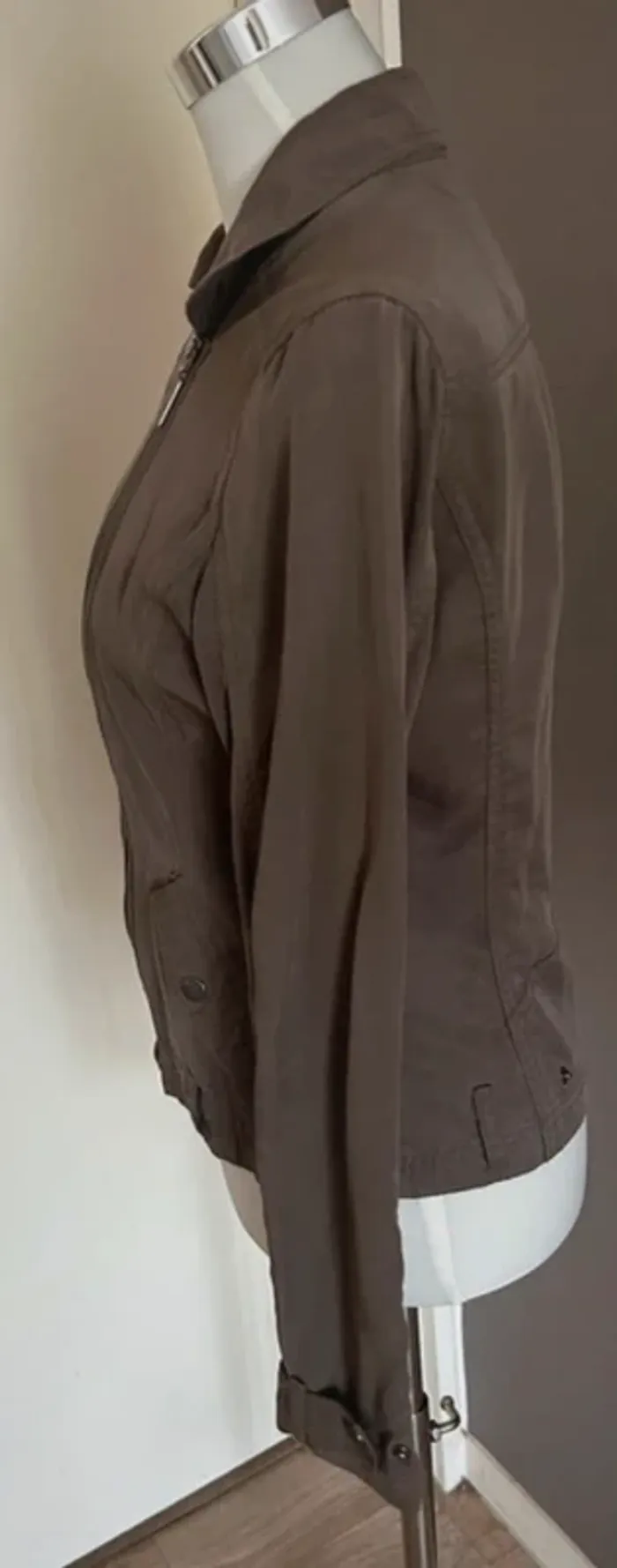 Bonobo, veste zippé, sport chic, kaki, taille M/38 - photo numéro 2
