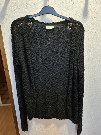 Joli gilet femme YFT noir XL maille ajourée très bon état