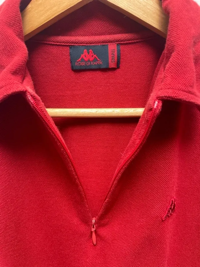 Polo Kappa quarter zip red Mens S - photo numéro 4