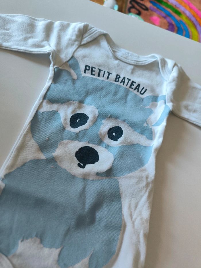 Lot 3 bodies bleu petit bateau 3mois - photo numéro 7