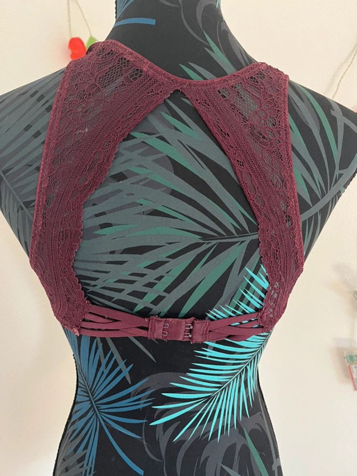 Brassière femme dentelle bordeaux Undiz taille XS - photo numéro 2