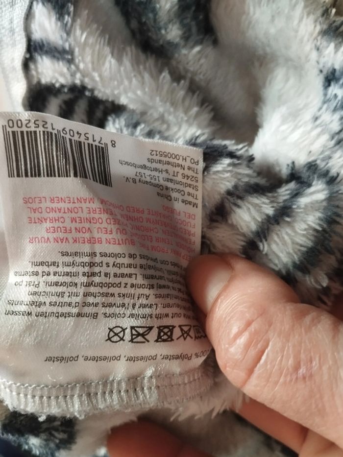 🦓 Combi-pyjama - polaire - Zèbres - Taille S/M - The cookies company 🦓 - photo numéro 4