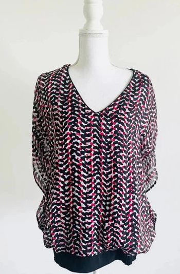 Blouse coloré noir et rouge Jacqueline Riu