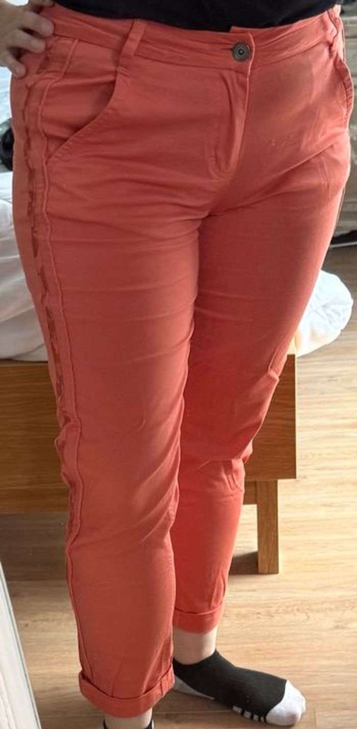 Pantalon chino corail « Miss Captain Tortue » - photo numéro 6