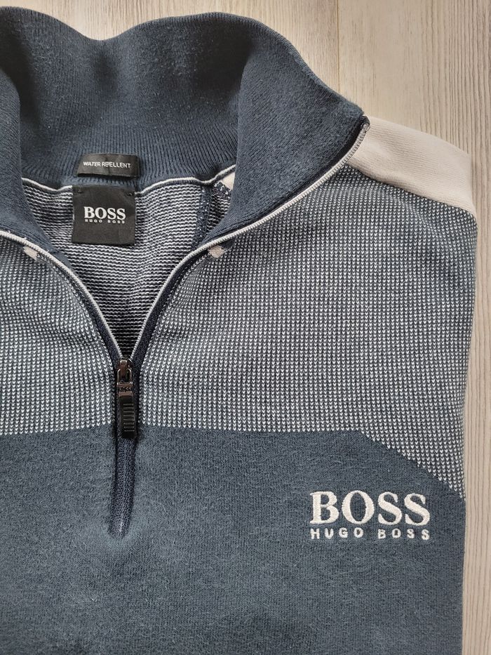 Sweat Hugo Boss bleu marine – Taille S – Quart Zip Coton Stretch – Très bon état - photo numéro 2