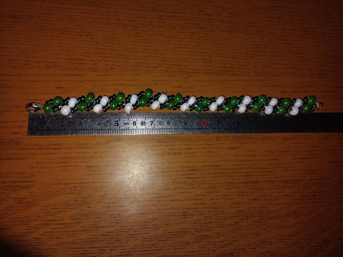 Bracelet en perles de rocaille avec fermoir en acier inoxydable taille élastique - photo numéro 3