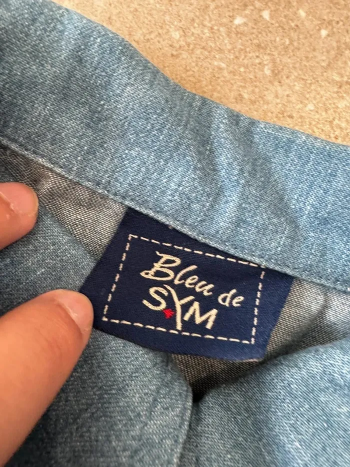 Chemise bleu de Sym, très bon état, taille 38 - photo numéro 3