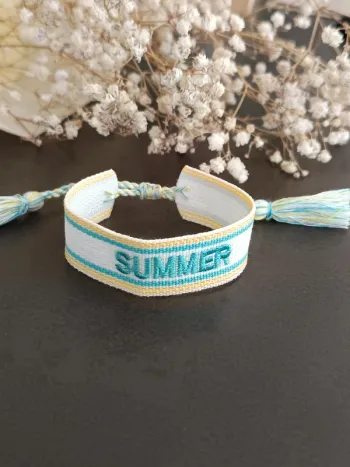 Bracelet tissu bleu summer