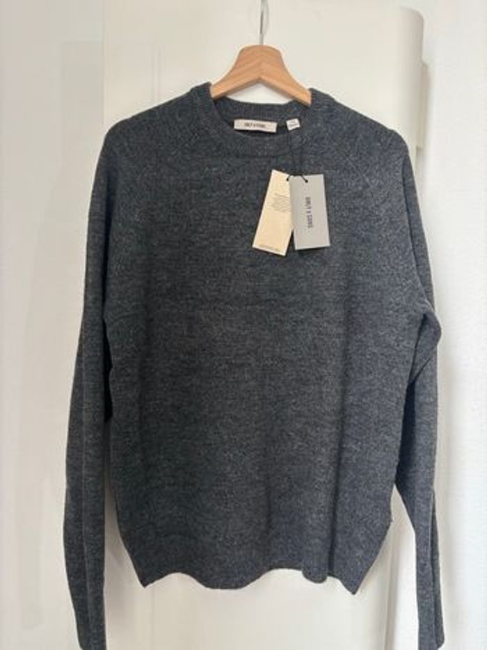 Pull ras de cou gris foncé en maille homme only & sons neuf avec étiquette- taille M