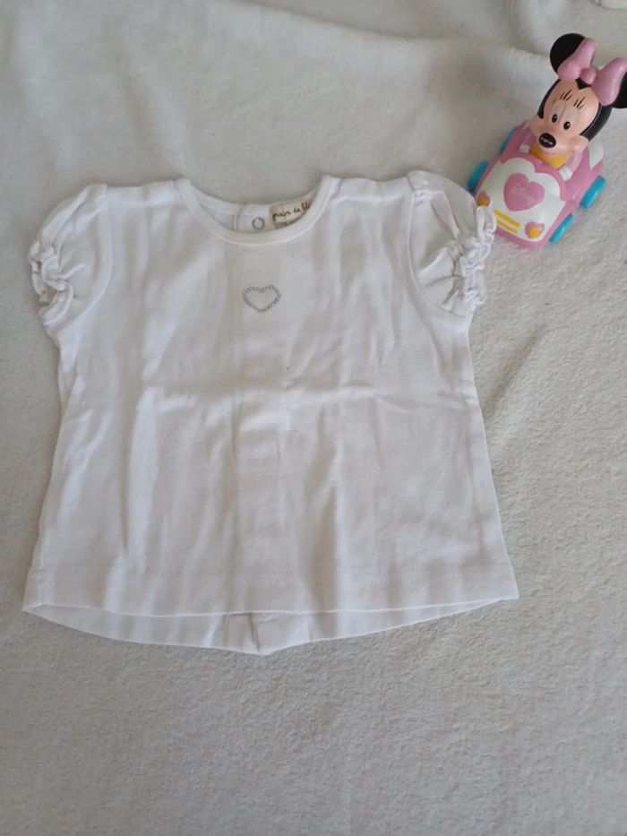 T-shirt blanc 6 mois Grain de blé