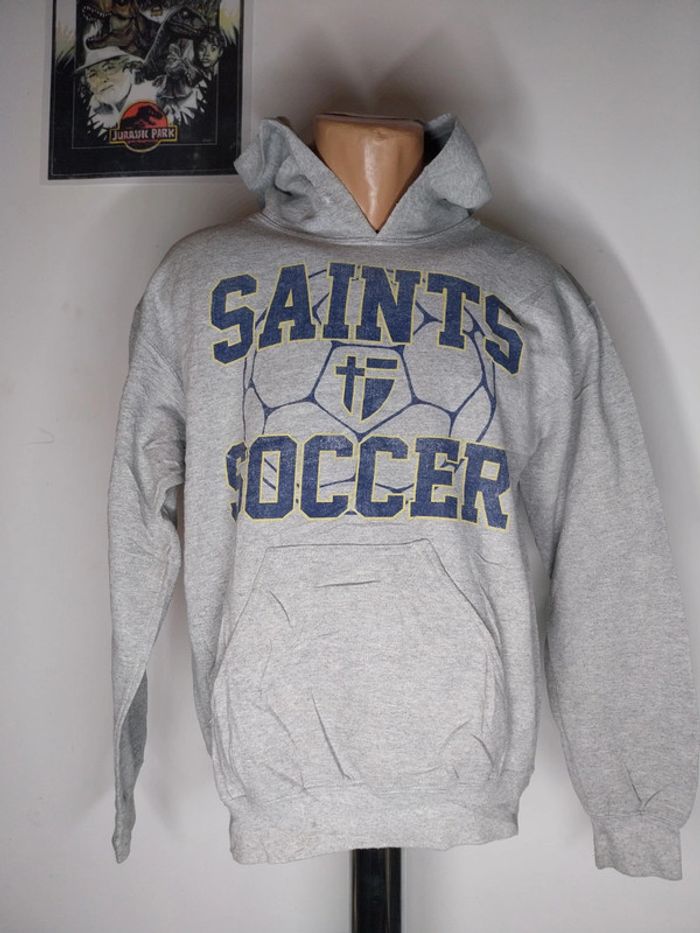 Pull sweat à capuche saints soccer universitaire gildan S