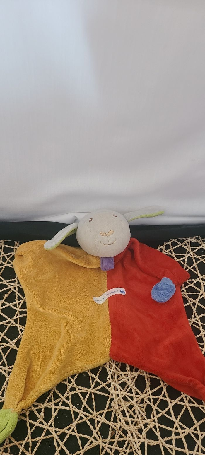 doudou agneau mouton mouchoir rouge et orange paradise toys lidl - photo numéro 2