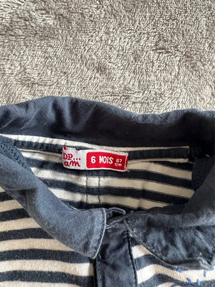 Polo à rayures - 6 mois - DPAM - photo numéro 2