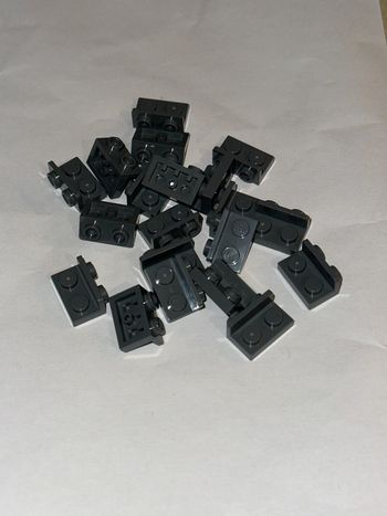20 Lego Bracket 1 x 2 - 1 x 2, réf 99781 Dark Bluish Gray