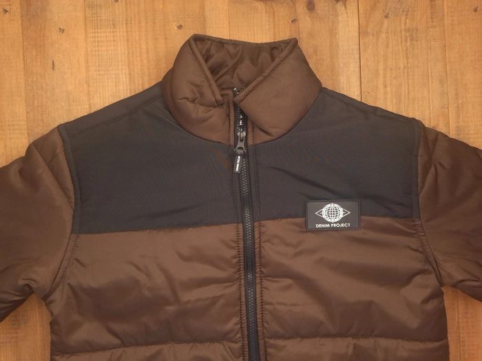 Veste mi saison denim projet marron et noir unisexe - taille S (8) - photo numéro 3