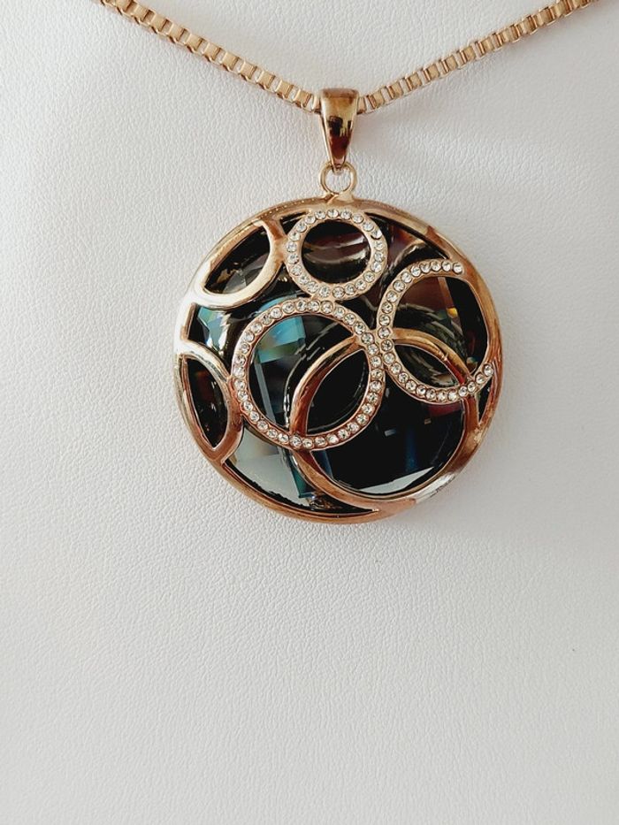 Très beau collier doré noir Marque 7 Ounces - photo numéro 7