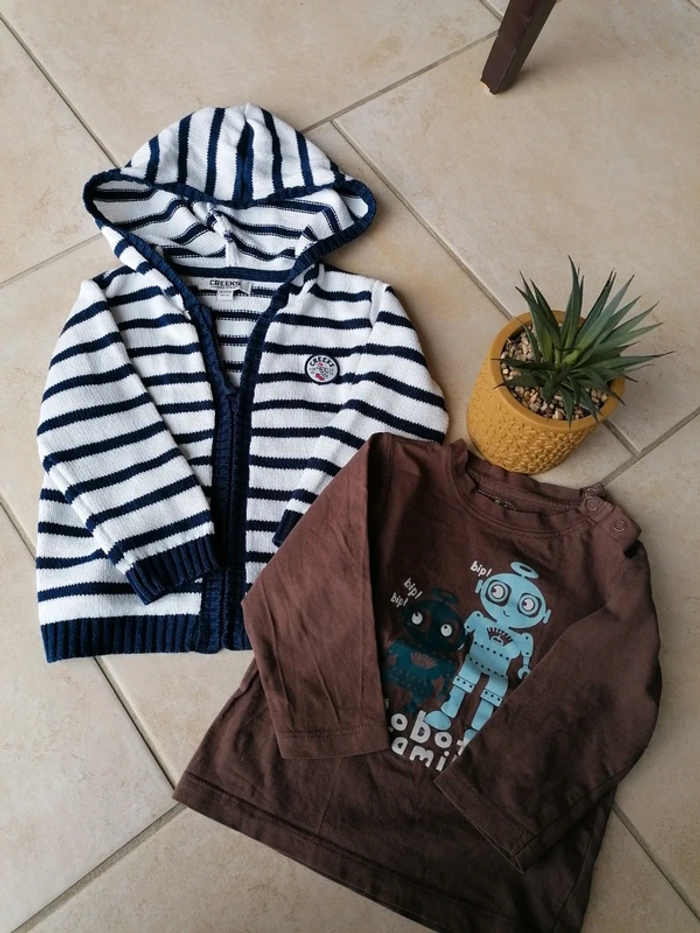 Lot t-shirt et gilet 18 mois - photo numéro 1